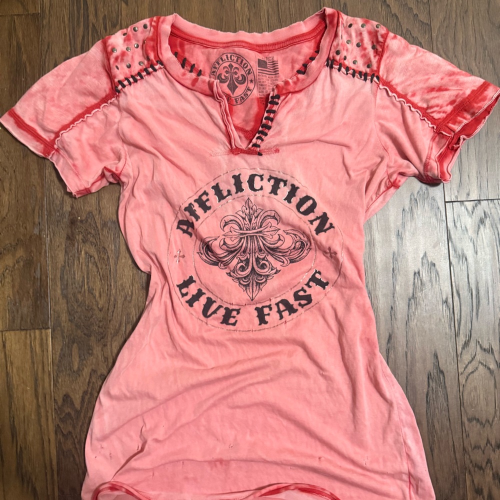 Affliction Women's Coral Graphic Tee